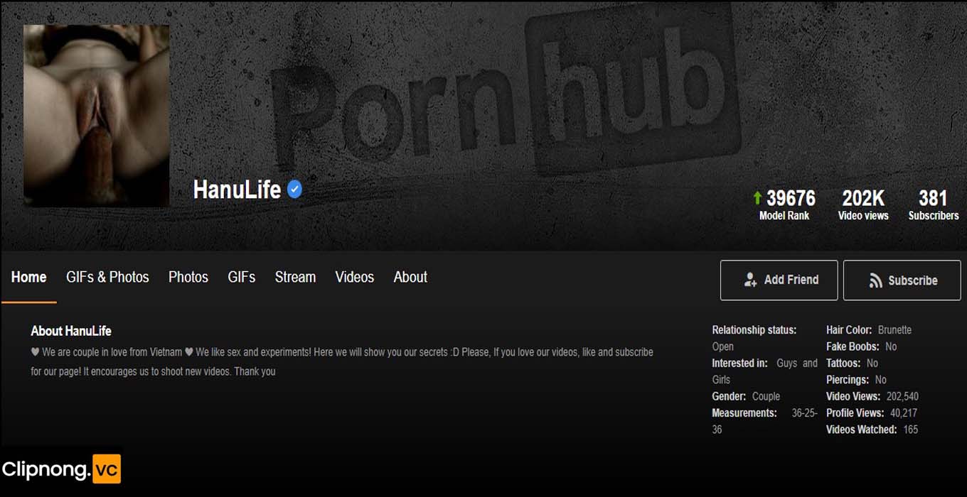 Sex Việt Nam - Top 20 Clip Sex Việt Cập Nhật 2024 16 Kênh tại pornhub của Hanulife sex cực nứng