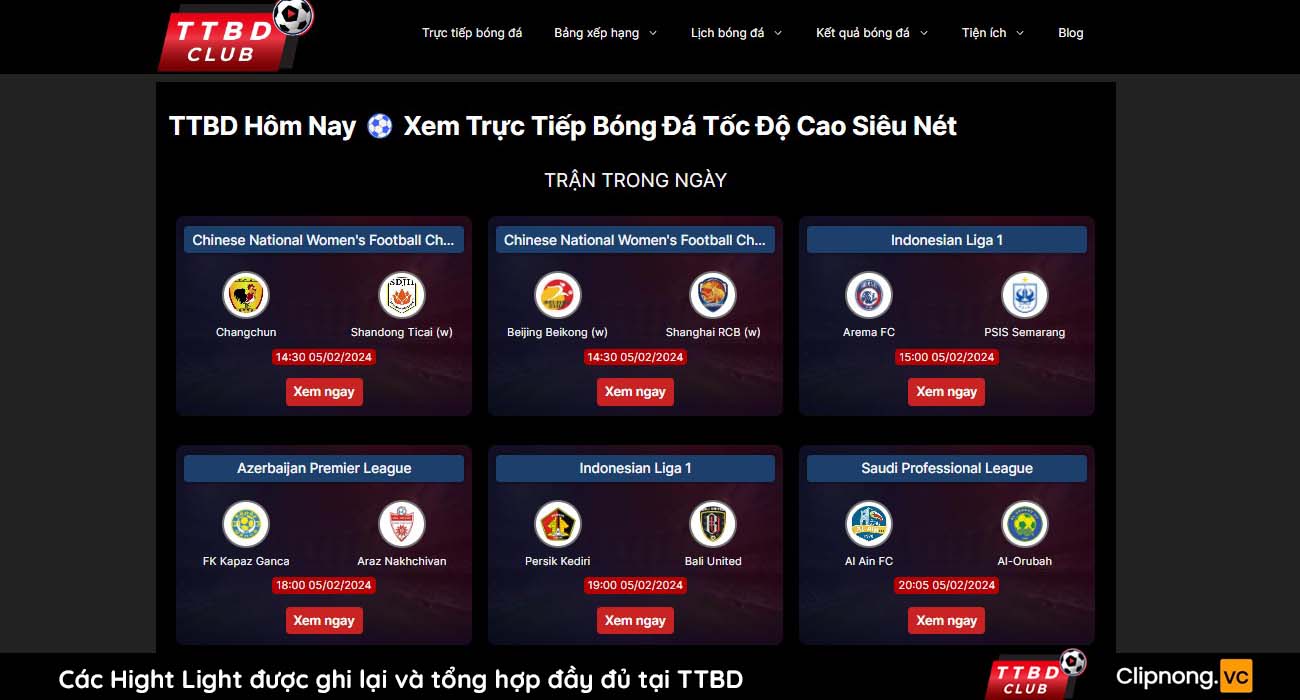 TTBD trang web xem bóng đá trực tiếp hàng đầu 6 giao-dien-trang-chu-ttbd